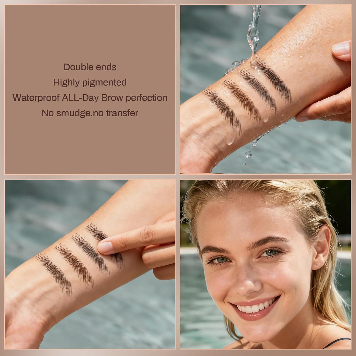 2 Pack Eyebrow Pencil with Dual Ends - Dark Brown #1