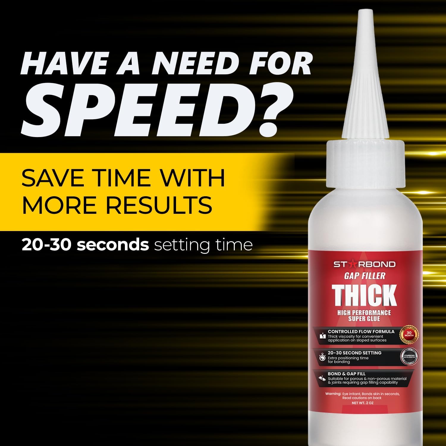 Thick Super Glue Pro Kit (2 oz) – Gap-Filling CA Glue (Cyanoacrylate Adhesive) – with Clog-Resistant Cap, Microtips &