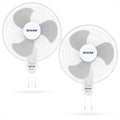 Supreme 90-Degree Oscillating Wall Fan, White, 18in, 2 Pack