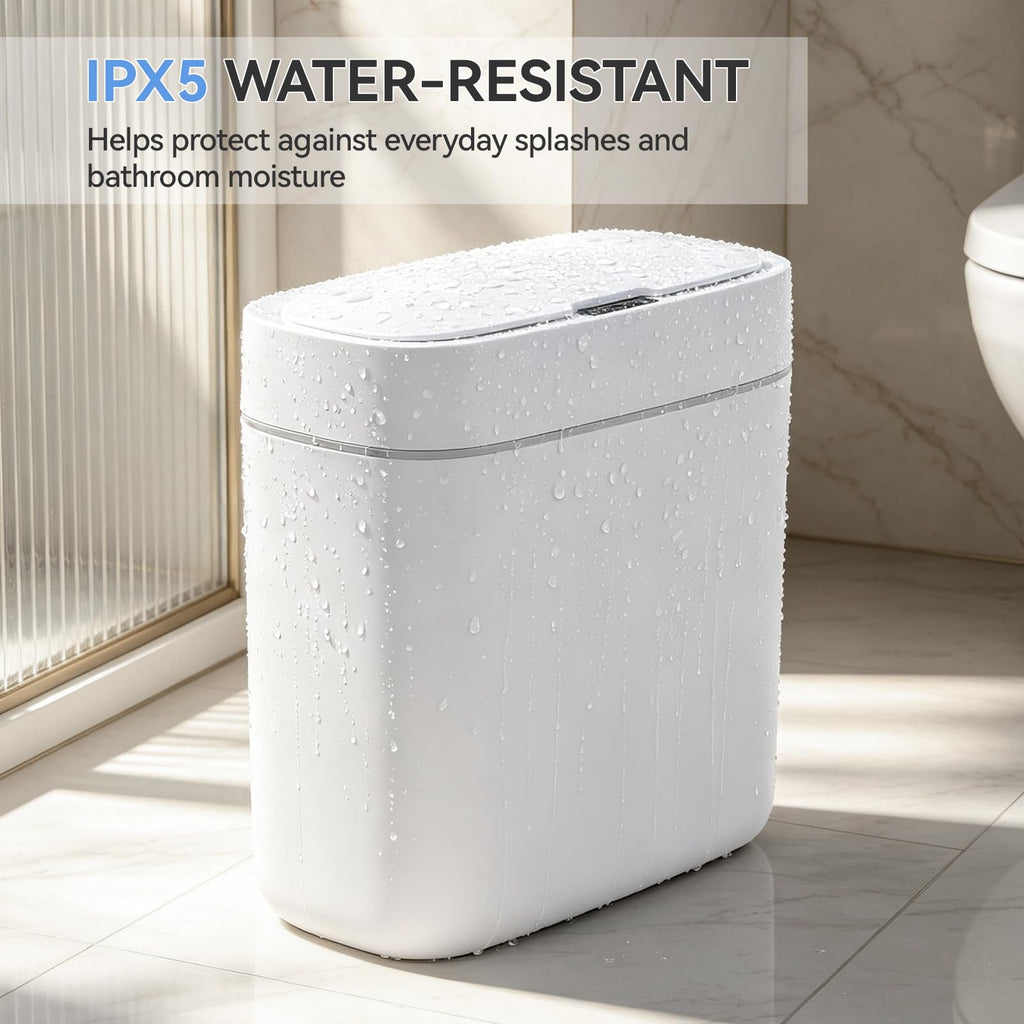 MOAPLL 3.2 Gallon Automatic Bathroom Trash Can with Lid, Motion Sensor