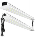 60W 4 Foot Led Shop Lights 2Pack Linkable Ceiling Or Hanging Mount for Shop