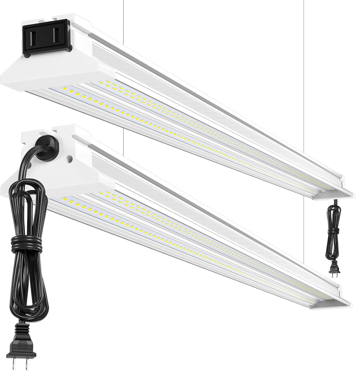 60W 4 Foot Led Shop Lights 2Pack Linkable Ceiling Or Hanging Mount for Shop