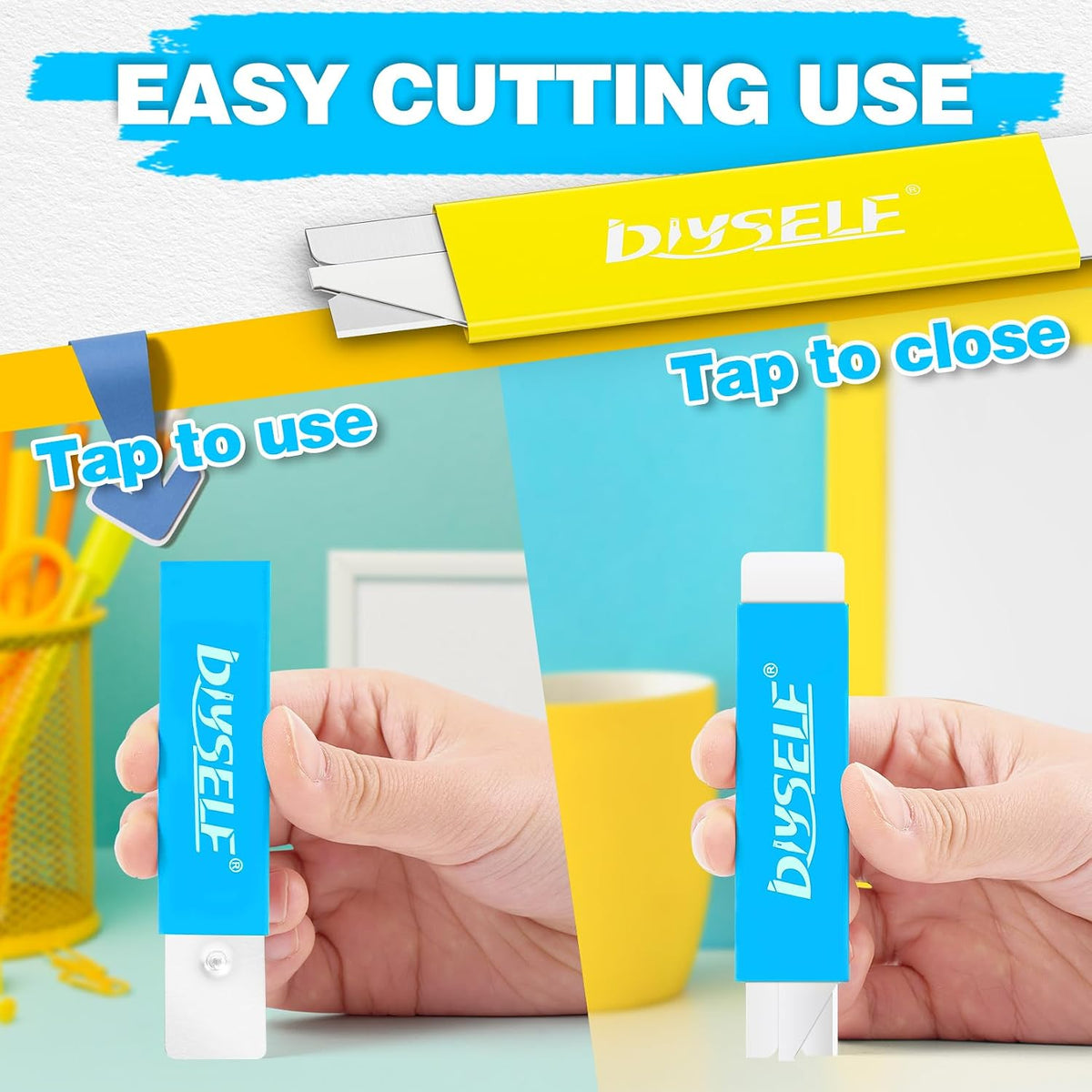 Box Cutters 12 Pack, Utility Knife, Box Cutter Retractable with Razor Blade, Box Opener for Package, Utility Knives