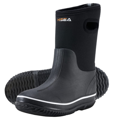 Kids Rain Boots for Boys Girls Rubber Mud Boots with Easy-On Handles
