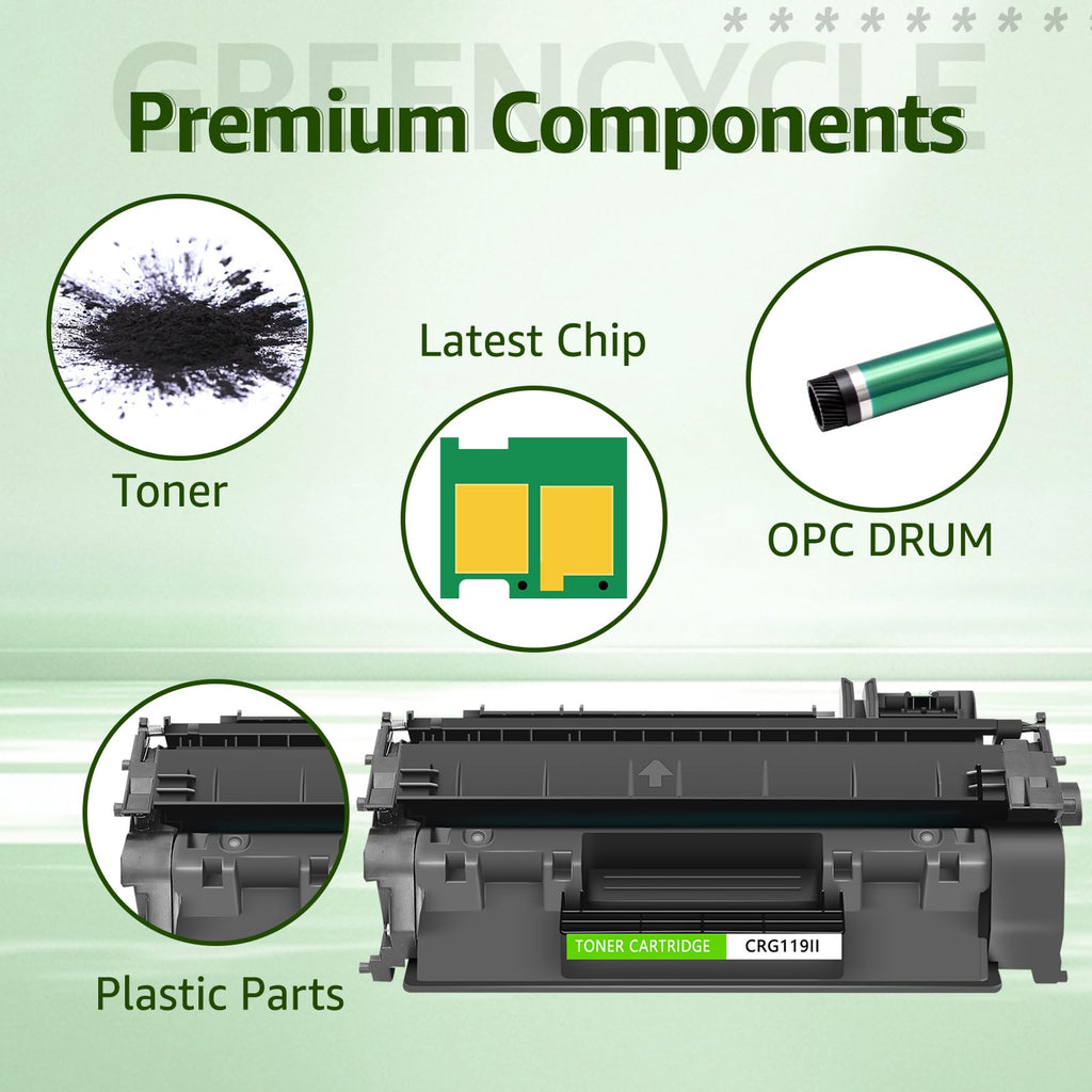 119II Black Toner Cartridge Compatible for Canon ImageClass MF6160dw 2 Pack