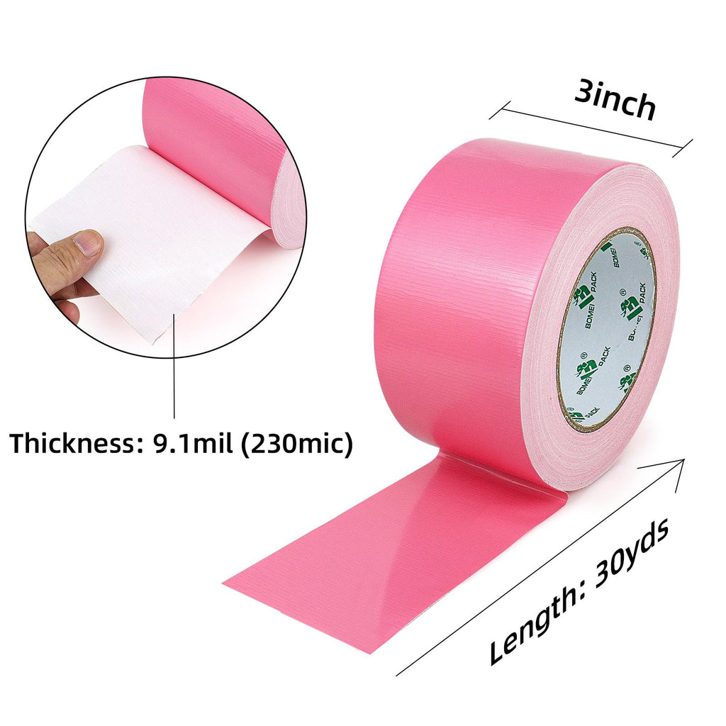 Duct Tape Heavy Duty Waterproof Pink, 30 Yards x 3 Inch