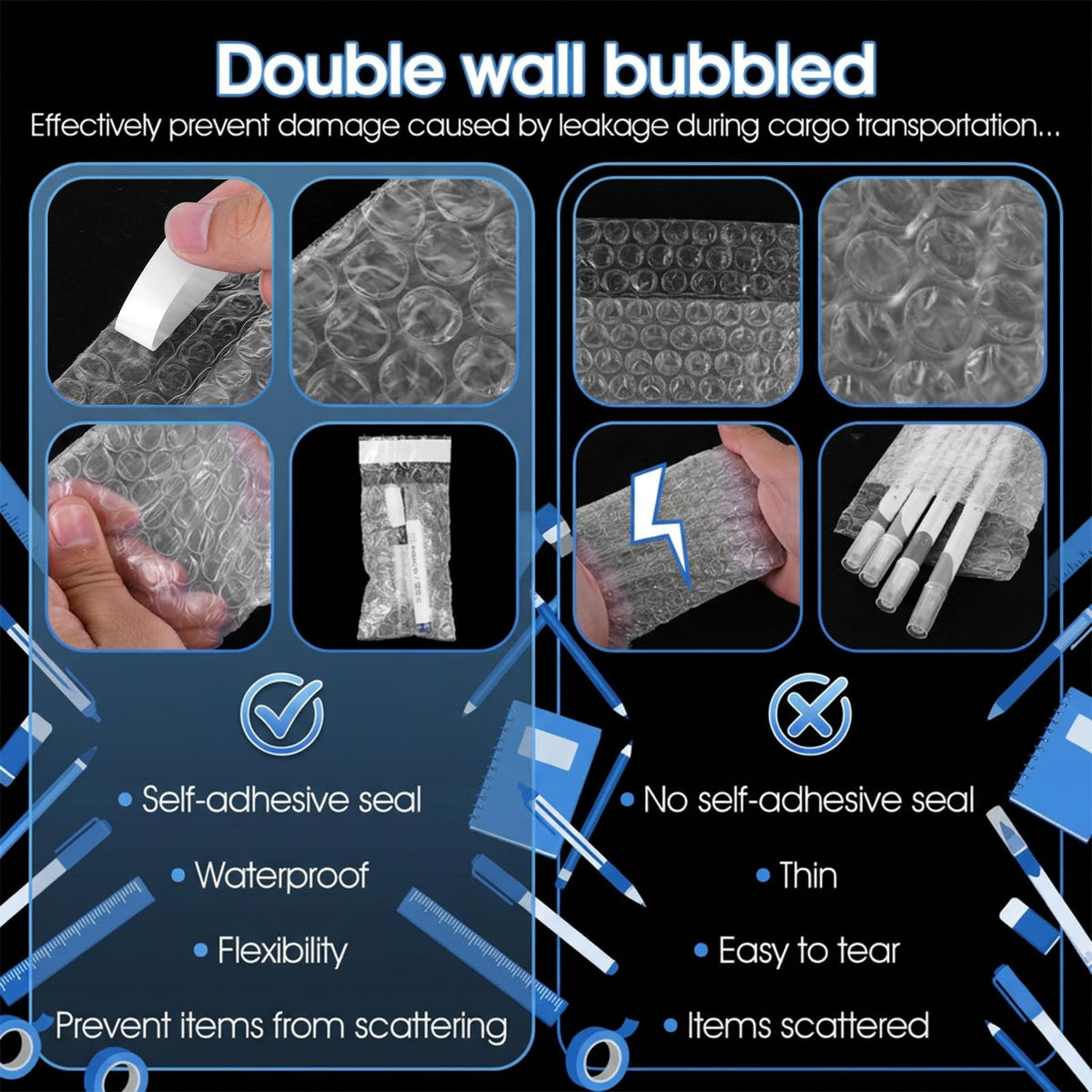 300Pcs Small Bubble Wrap Bags for packing