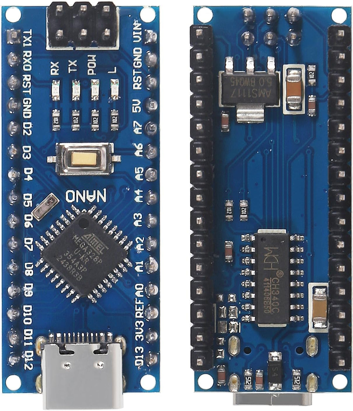 10PCS USB C Nano V3.0 Board, ATmega328P, CH340G Chip 5V 16M, Microcontroller Compatible with Arduino