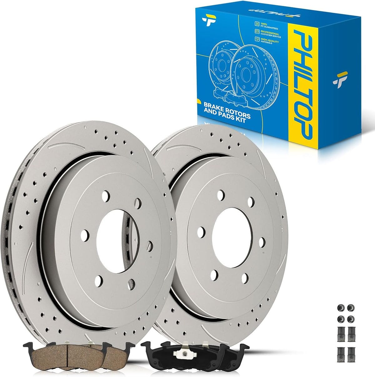PHILTOP Rear Brake Kit for Ford Expedition, 2007-2017 Lincoln Navigator