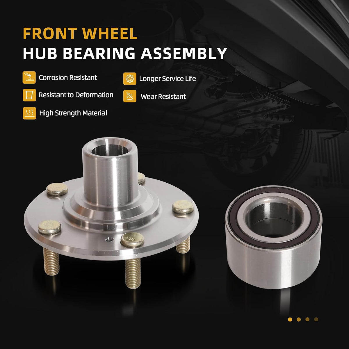 2 Front Wheel Hub Bearing Assembly for Honda Civic DX EX LX HF