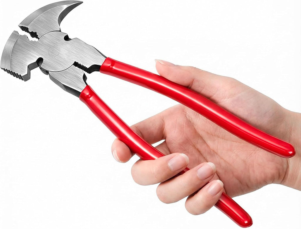 10.6 Inch Fencing Plier, Heavy Duty Fence Plier Tool, Barbed Wire Fence Cutter, Nail Puller