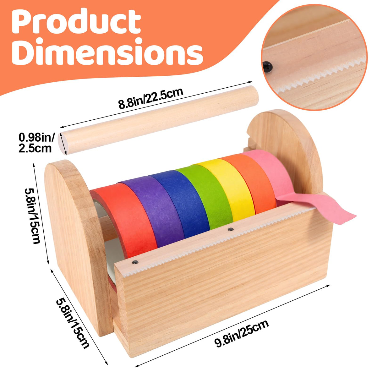 Wooden Multi Roll Washi Tape Dispenser