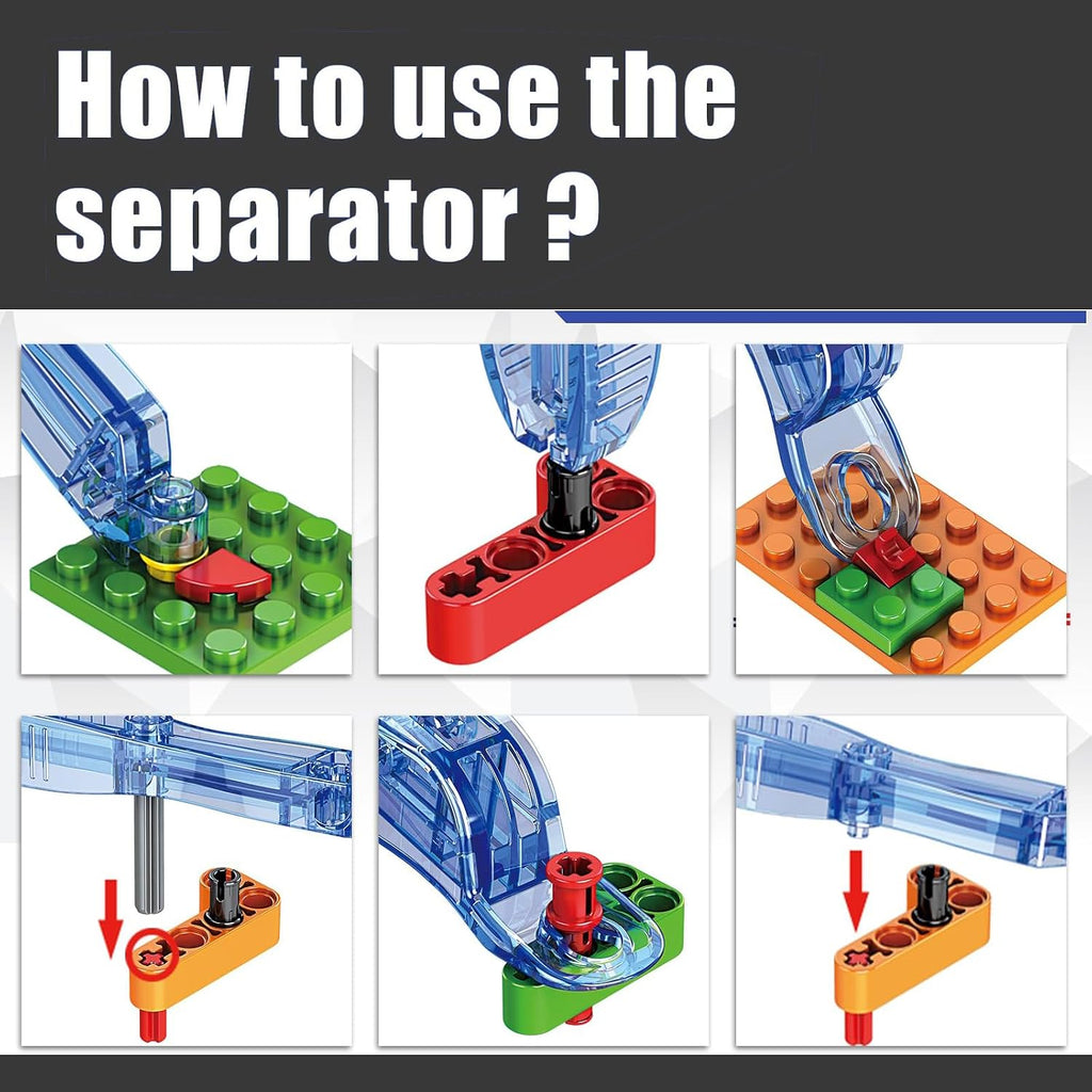 Brick Separator Tool with Pin Remover,5-in-1 Building Block Disassembly Hammer for MOC Sets, Multi-Functional