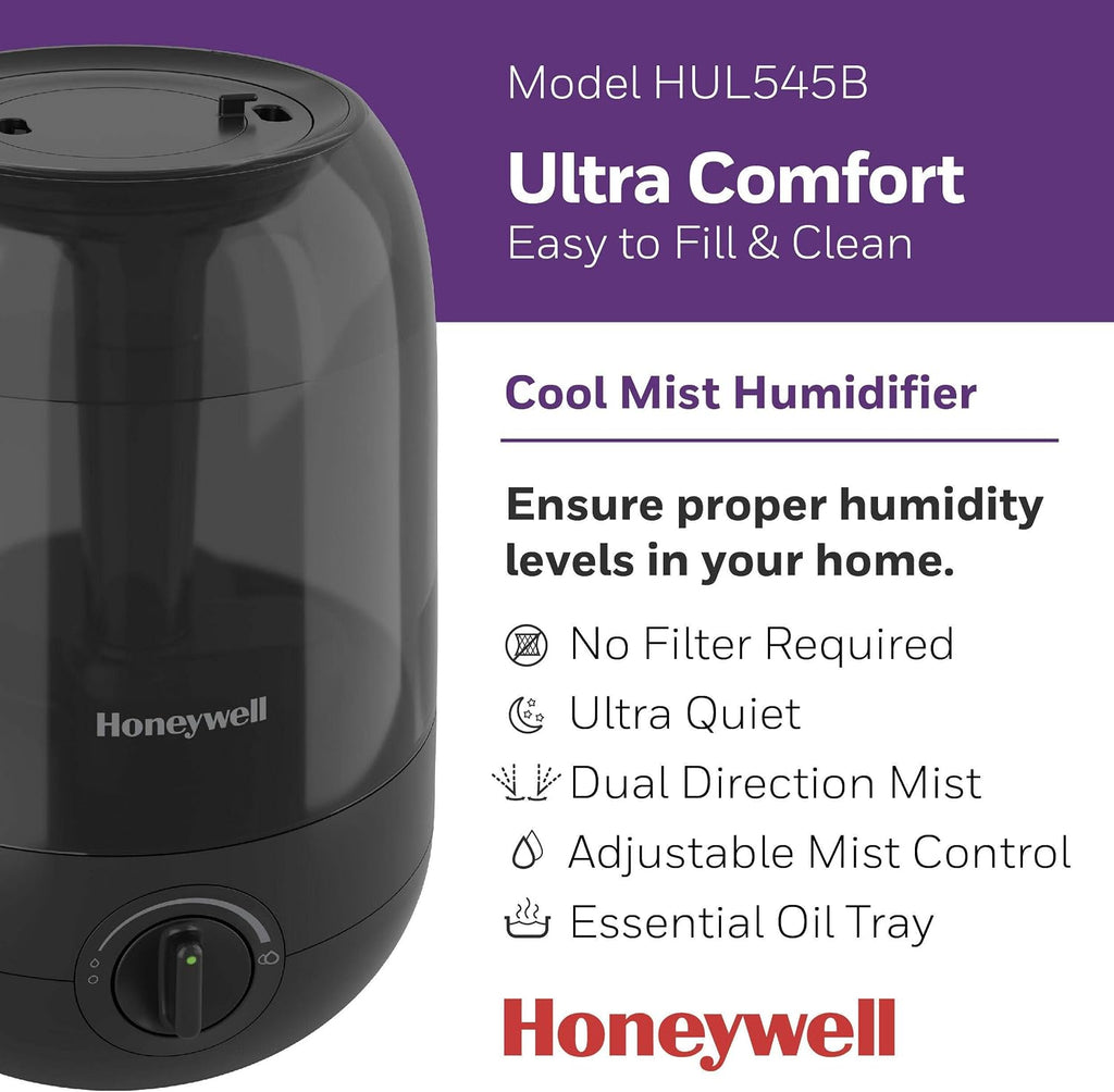 Ultra Comfort Cool Mist Humidifier, HUL545B | Filter-Free Operation, Essential Oil Compatible, Easy-Fill Design and