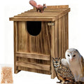 Carbonized Pine Owl Box, Screech Owl Nesting Box 14"x9"x9"