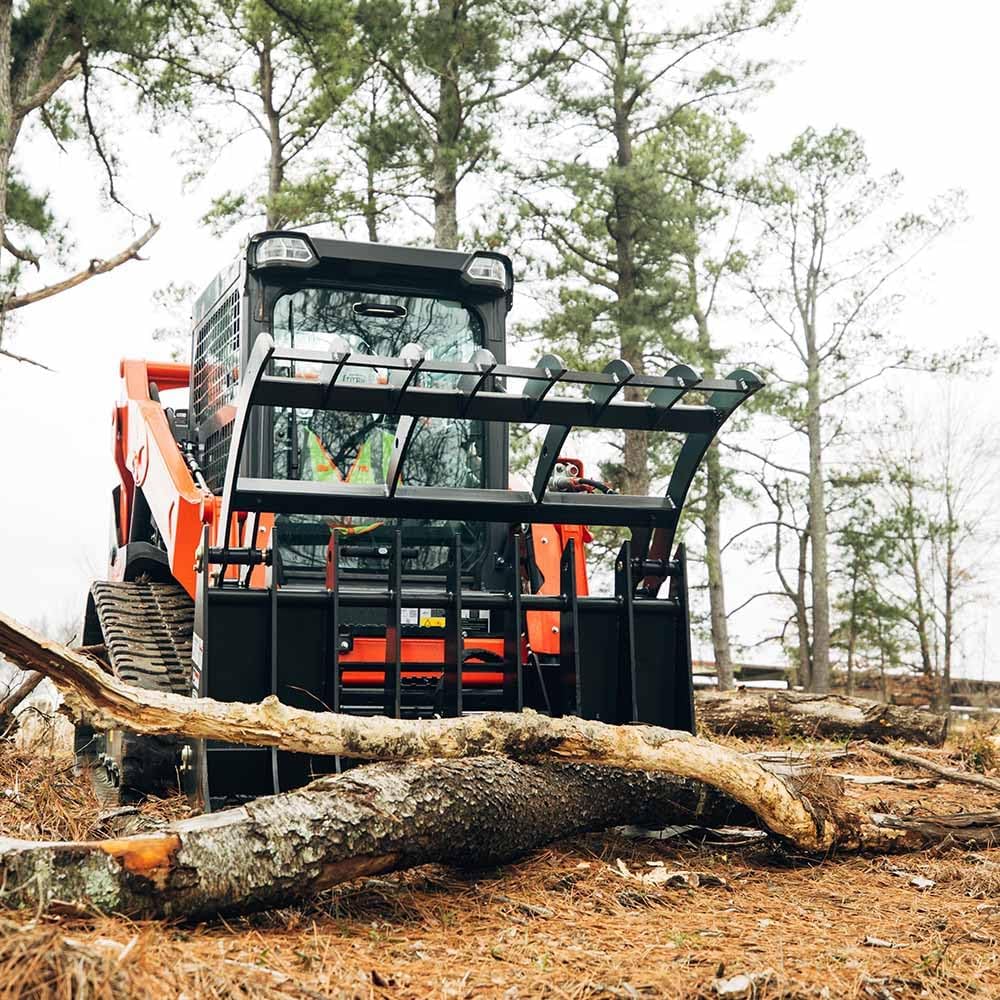72" Root Grapple Rake Attachment Fits John Deere Loaders, Hook and Pin Connection