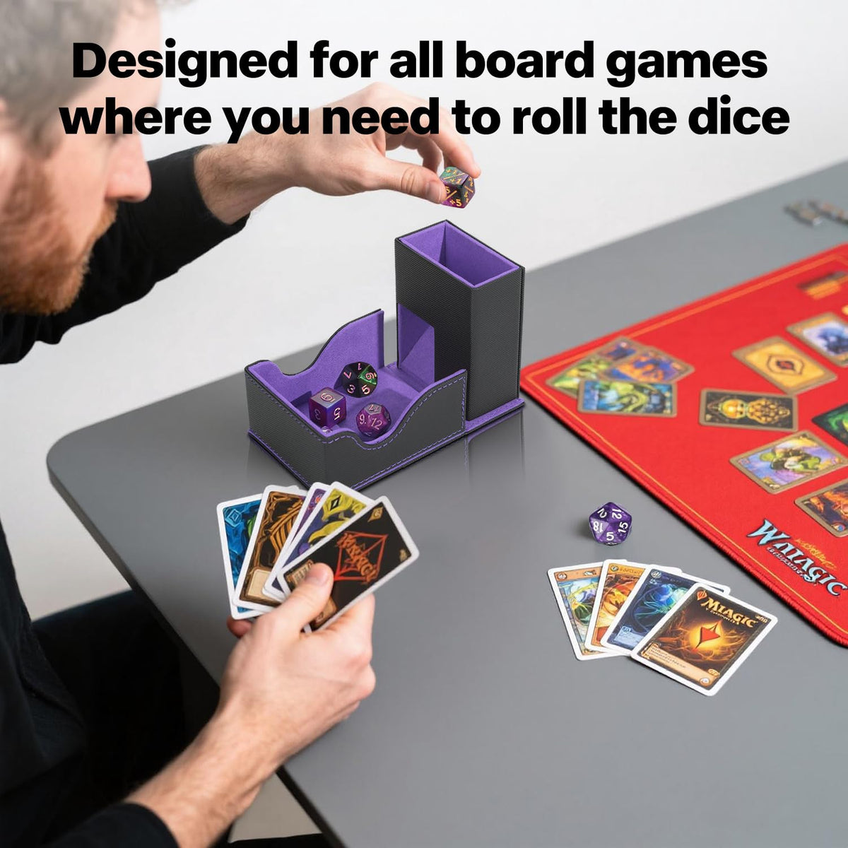 Dice Tower and Tray,Foldable Portable Dice Rolling Tower,Dice Roller Accessory,Classic Board