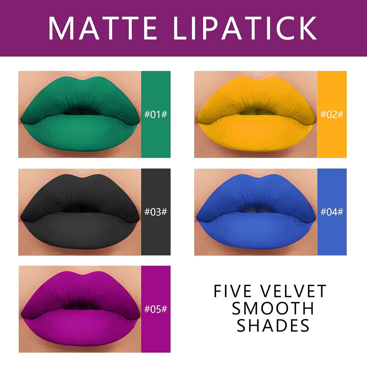 10 Colors Halloween Lip Gloss Makeup, Green Lipstick Metallic Lipstick