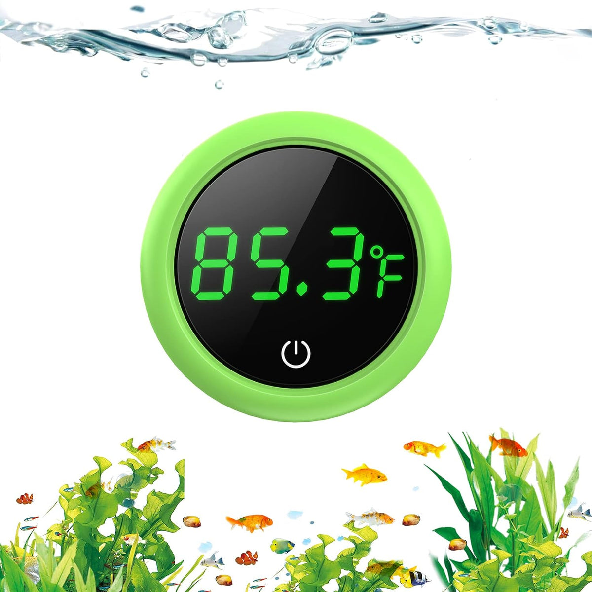 Fish Tank Thermometer, PAIZOO LED Aquarium Thermometer Digital, Green