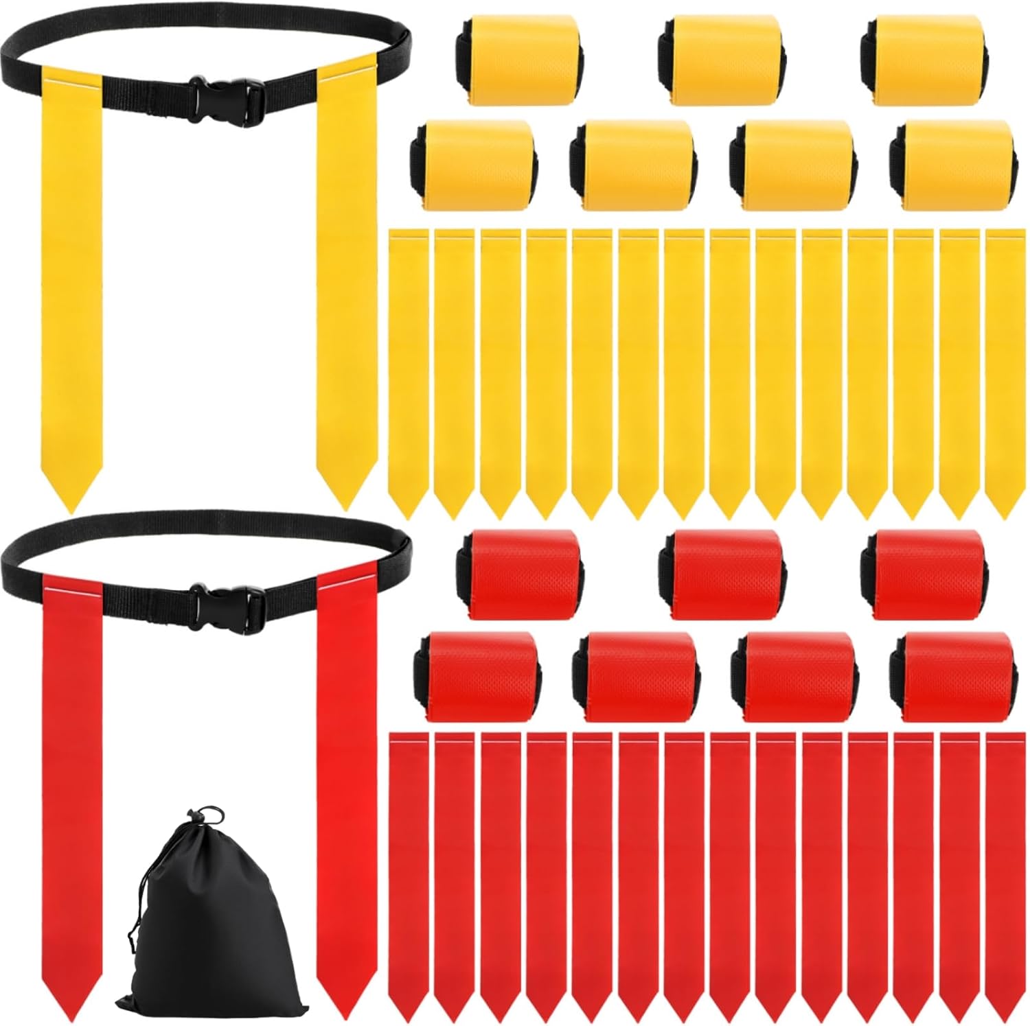 14 Set Flag Football Belts, Quick-Release Buckle | Adjustable Flag Football Flags Set with Belts, Easy Tear Away