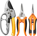 3 Pack Garden Scissors kit Professional Garden Pruning Shears Stainless Steel Garden Shears Gardening Clippers Flower