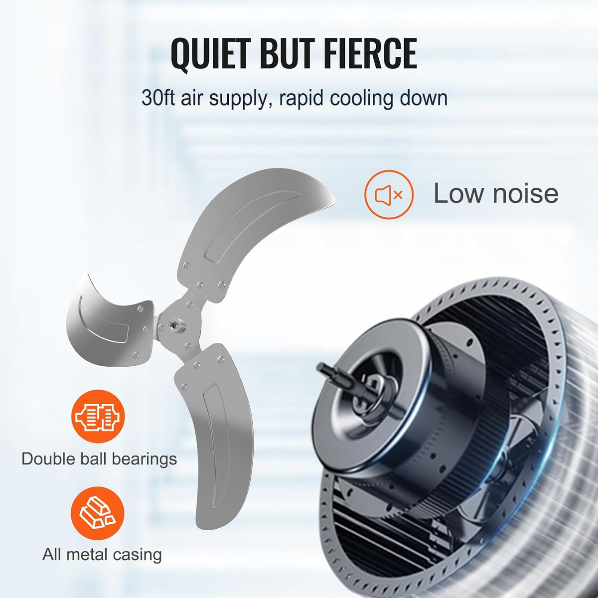 VEVOR 18 Inch Wall Mount Fan, Oscillating, 3-Speed, 4000 CFM, 2 Pack