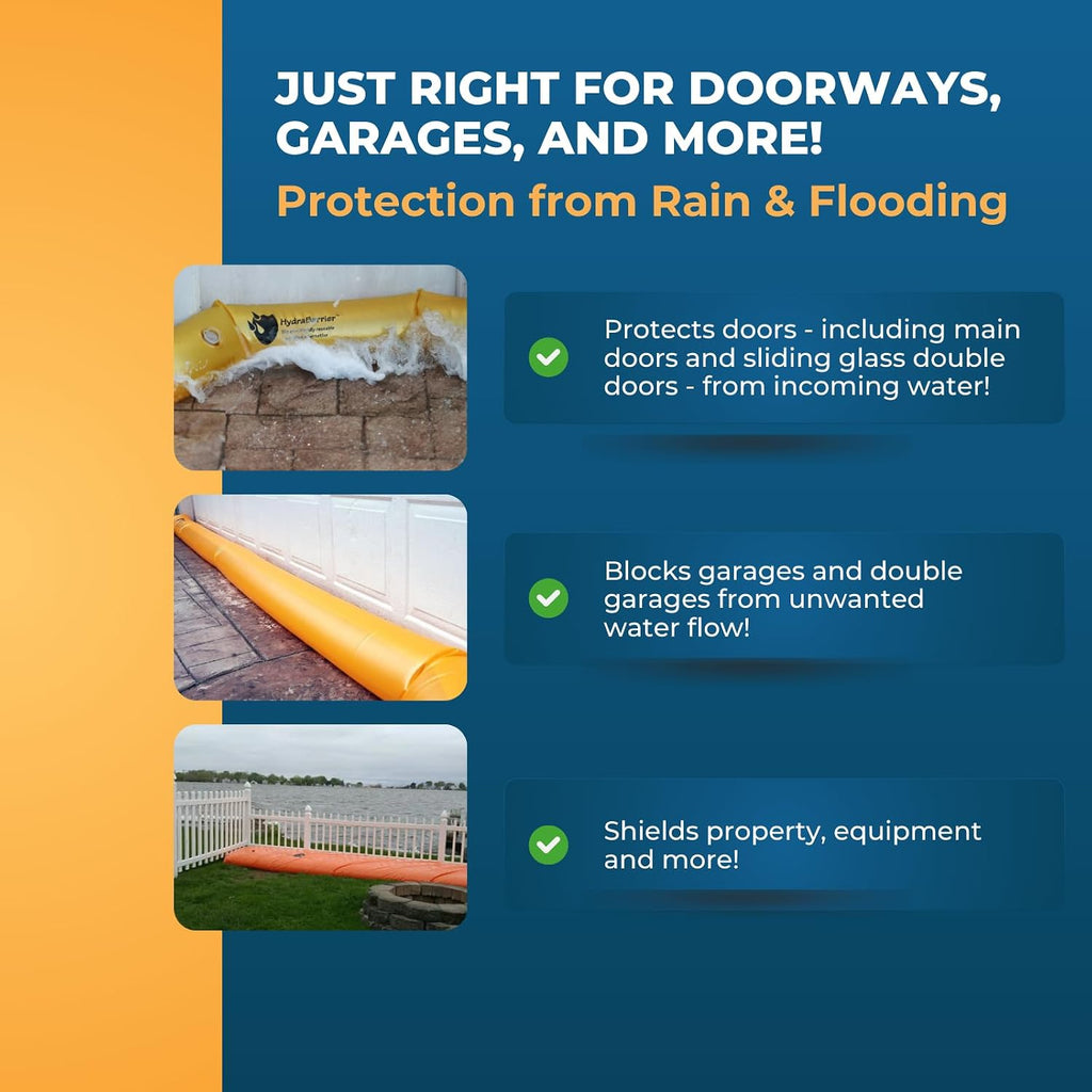 The Original HydraBarrier Ultra Flood Barrier – 6 ft Long x 6 in High – Light, Reusable Sandbag Alternative – Flood