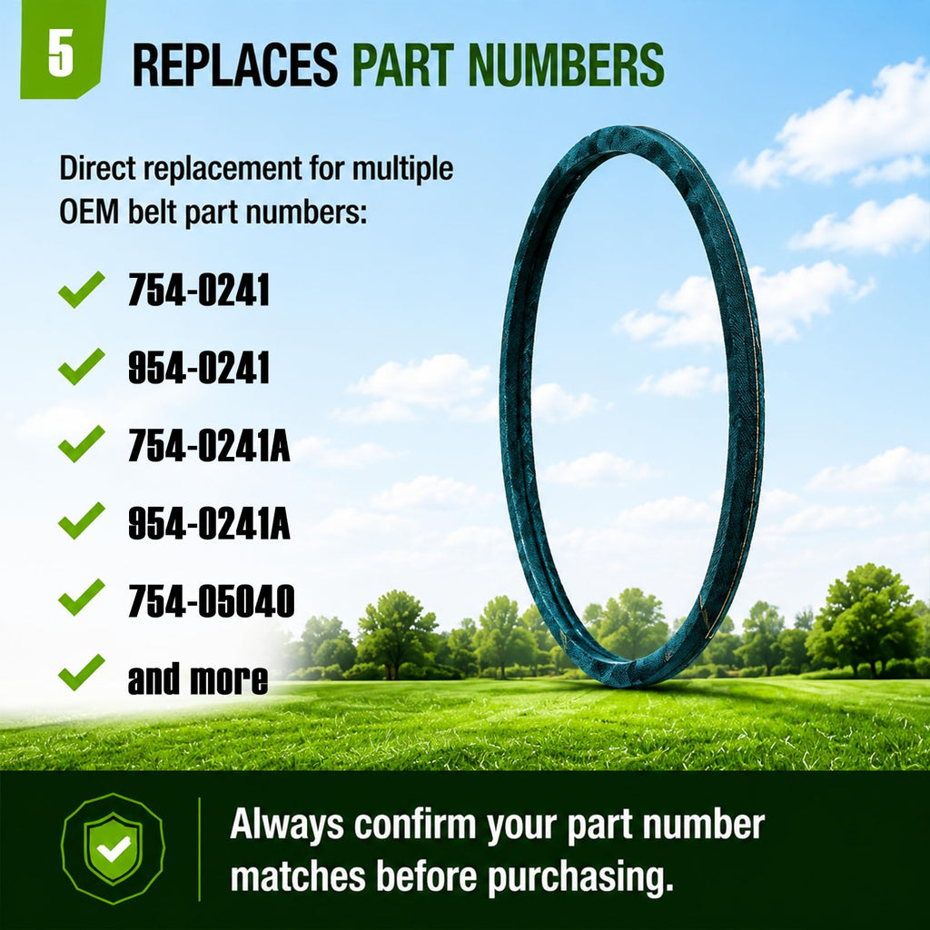 754-0241 954-0241A Lawn Mower Upper Drive Belt 5/8" x 35-1/4" Replacement