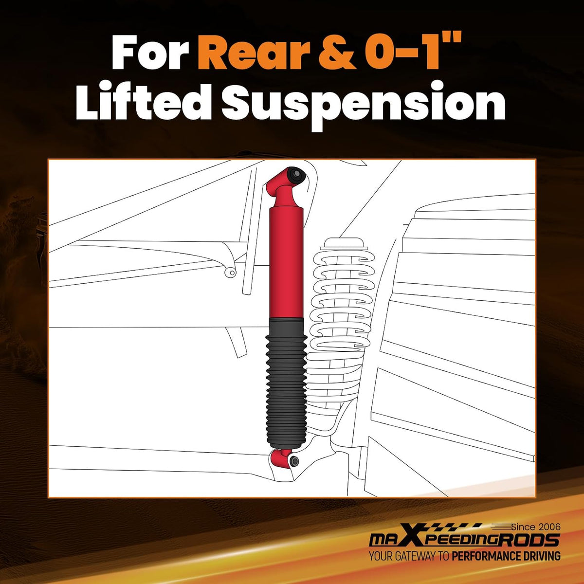maXpeedingrods Rear 0-1" Monotube Shocks for Ford F-150 2015-2026, G3