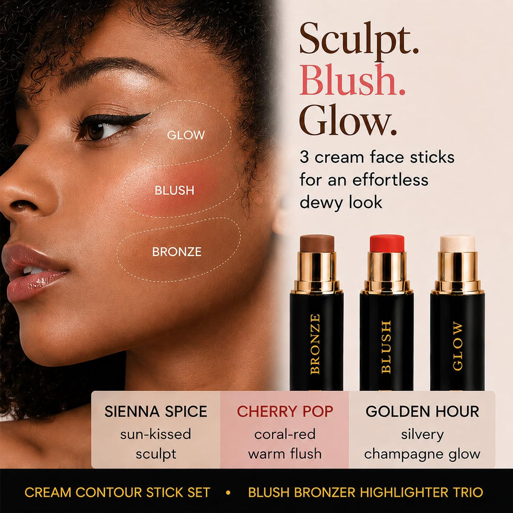 Contour Stick Set, Blush, Bronzer & Highlighter, Luminous