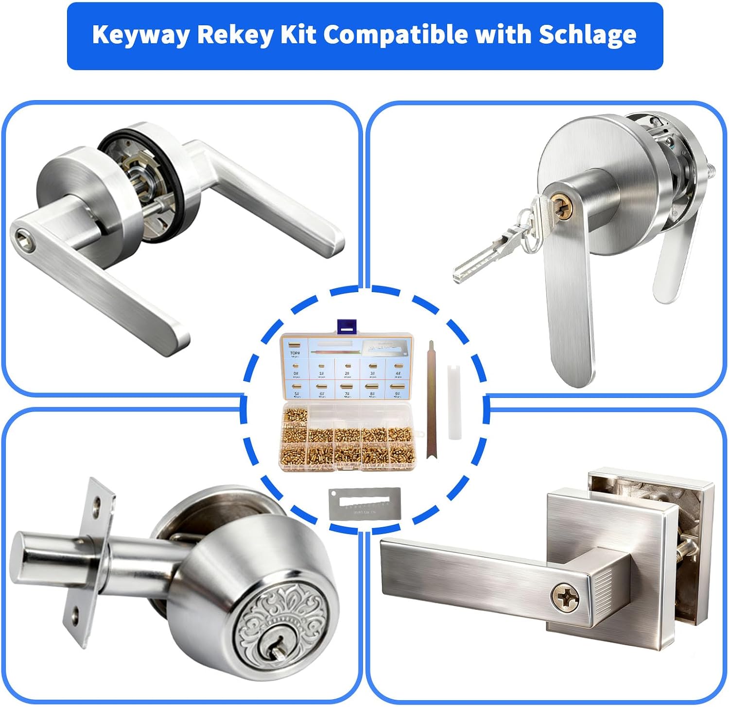 SC1 SC4 Keyway Rekey Kit Compatible with Schlage | Complete DIY Lock Rekeying Set for Home Security and Door Locks