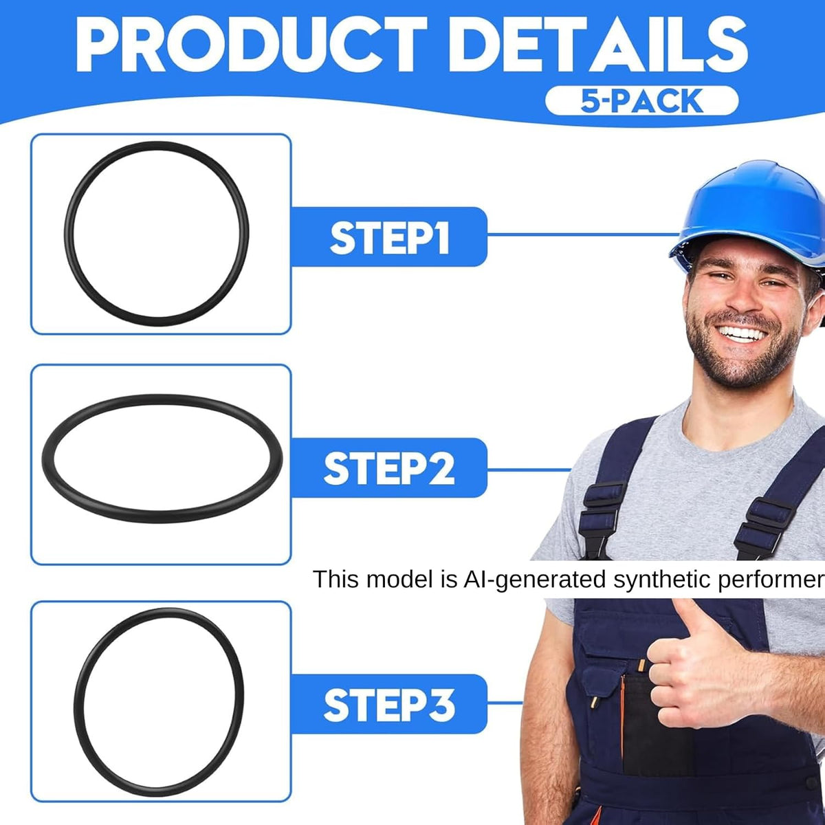 5 Pack 228 O-Ring for Sterling Seal & Supply, Buna-Nitrile Seal, 70A
