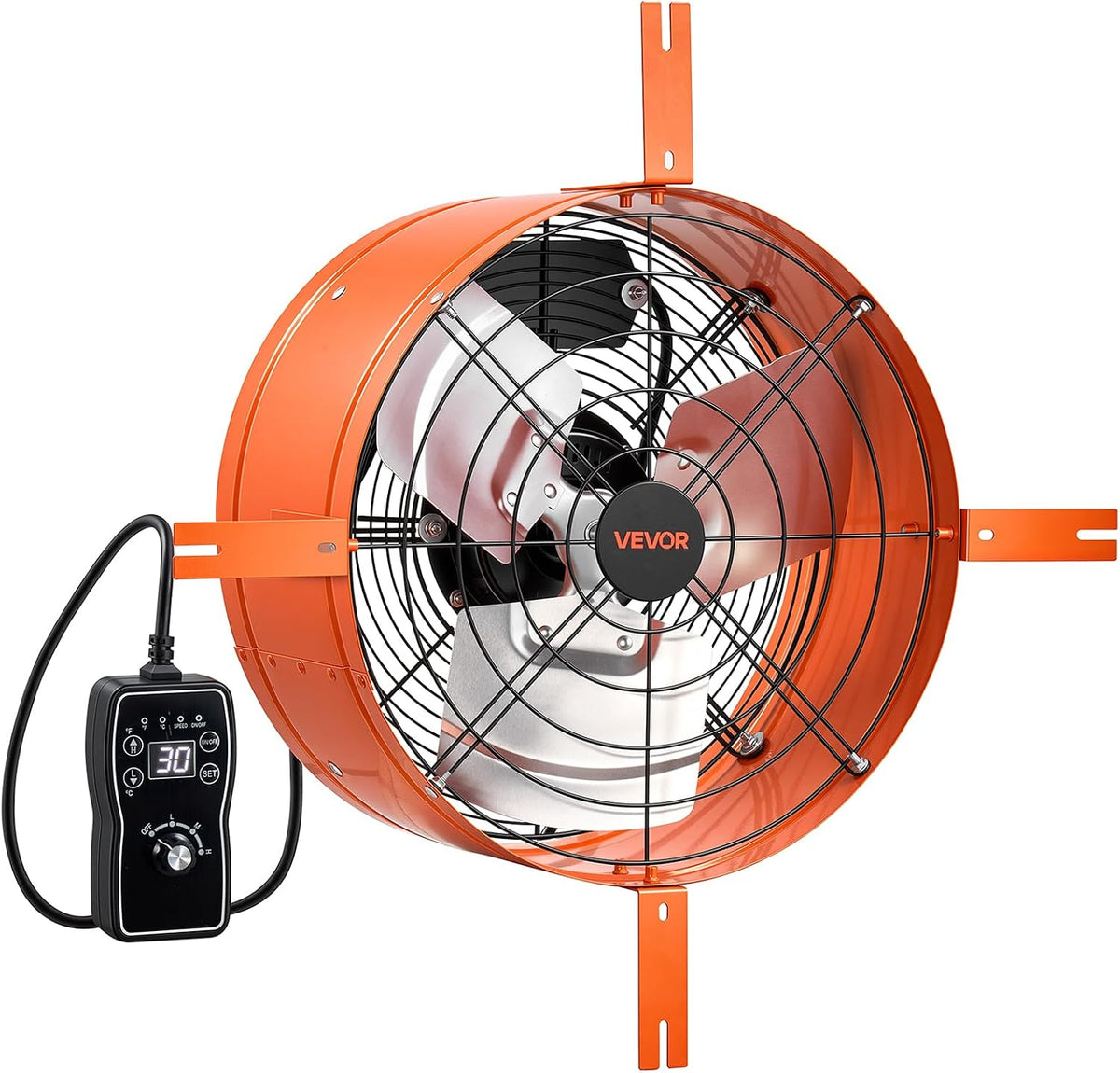 VEVOR Gable Mount Fan, 15 in Attic Vent Exhaust Fan 1650 CFM Thermostat
