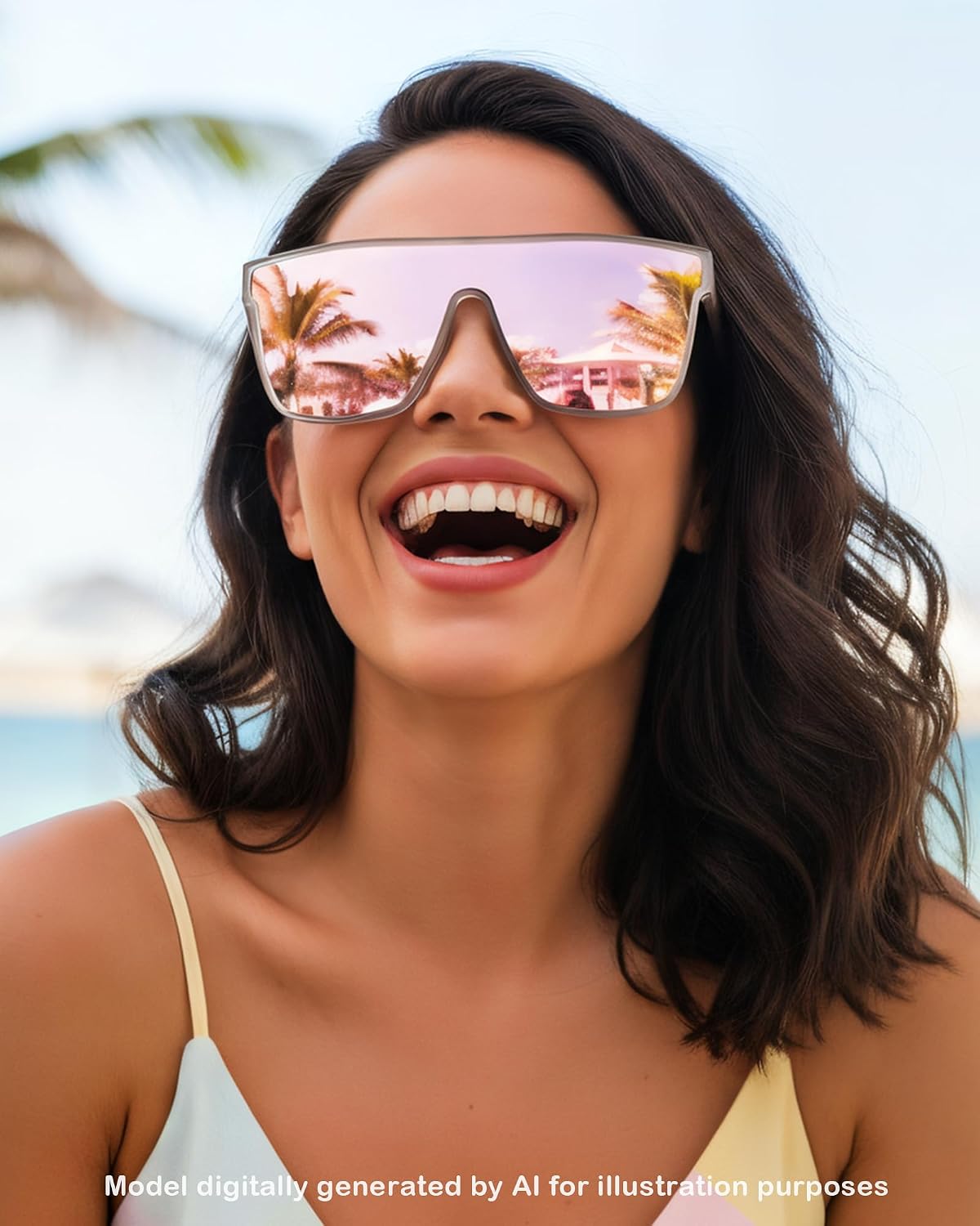Oversized Square Polarized Sunglasses for Men Women | One Piece Lens, Lightweight, Shield Shades, UV400 Protection