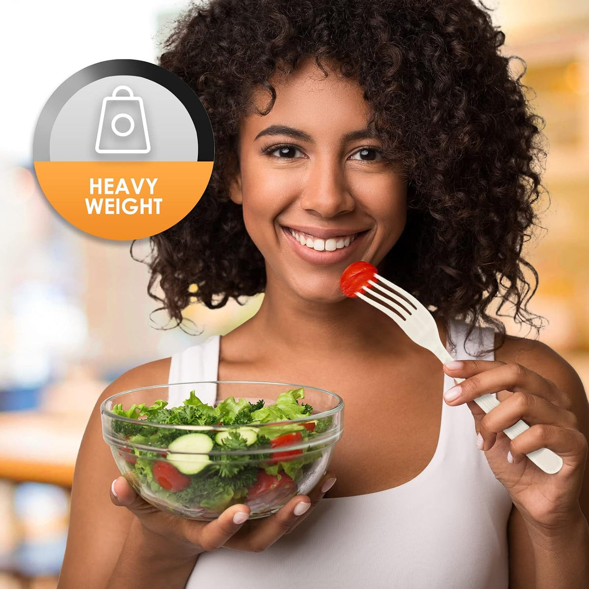 Heavy Duty Disposable Plastic Forks,White,Durable,Bulk Pack,1000 Count
