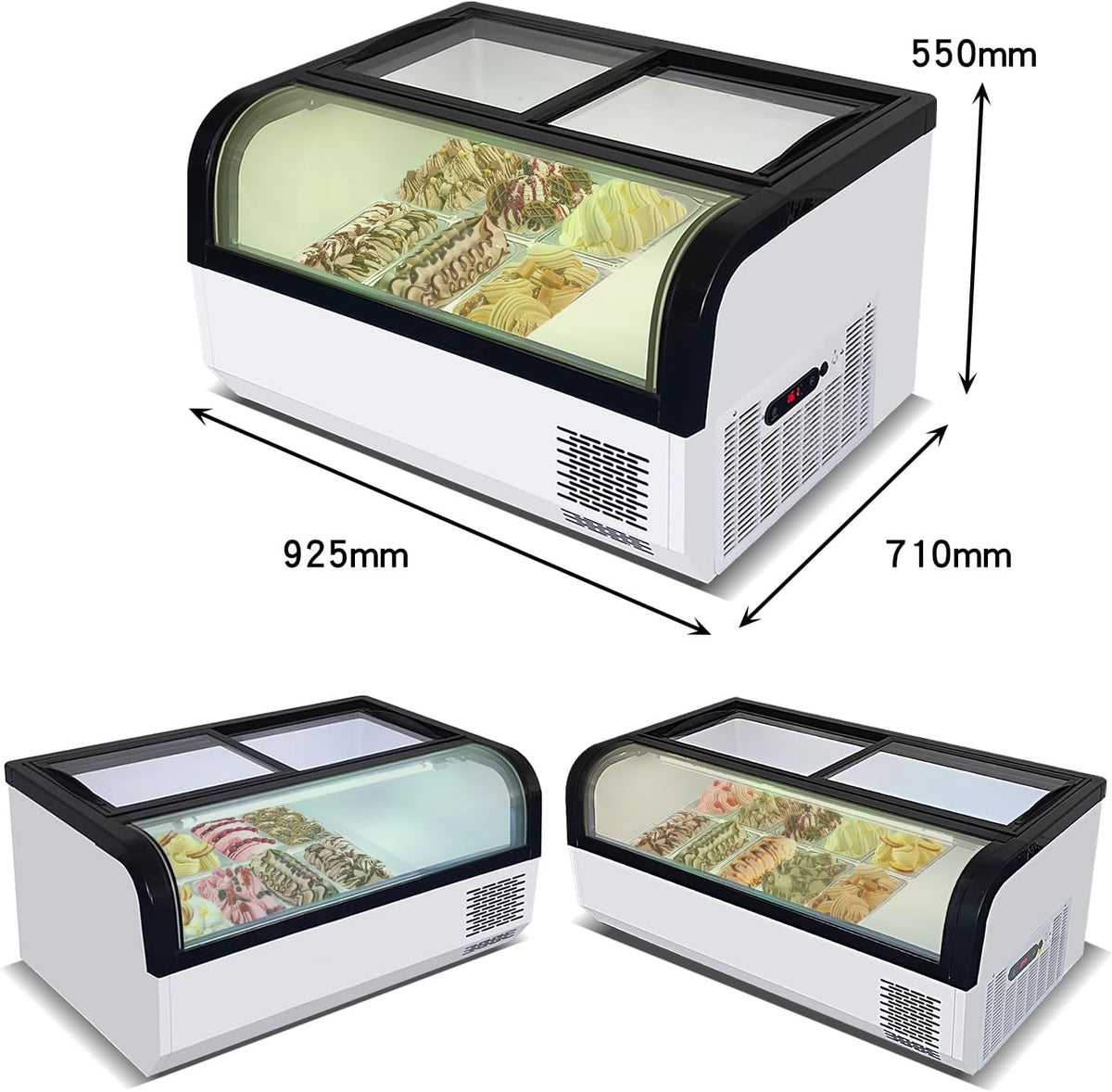Commercial Ice Cream Dipping Cabinet(Small-6 Pans),Gelato Countertop Ice Cream Freezer Display with Led Light Clear