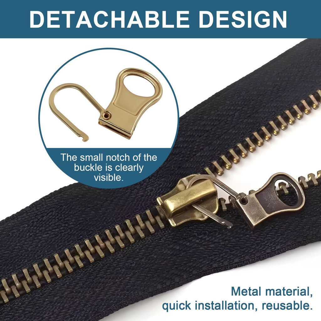 10 Pcs Zipper Pull Replacement, Metal Zipper Pull Tabs