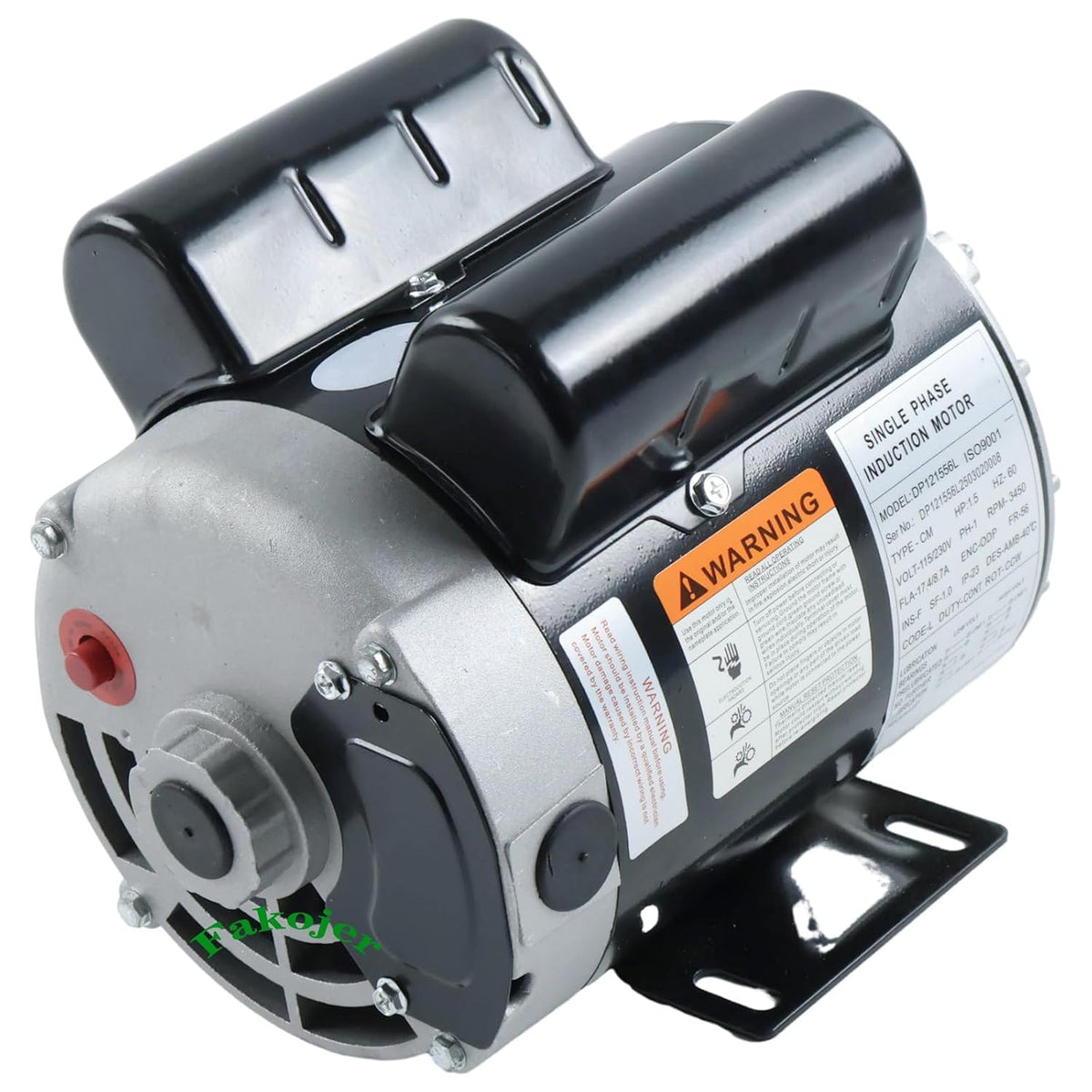 1.5 HP 3450 RPM Single Phase Motor 1.88" Shaft Length 56 Frame