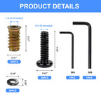 30 Sets 1/4-20 Threaded Inserts for Wood Kit for Woodworking & DIY Projects