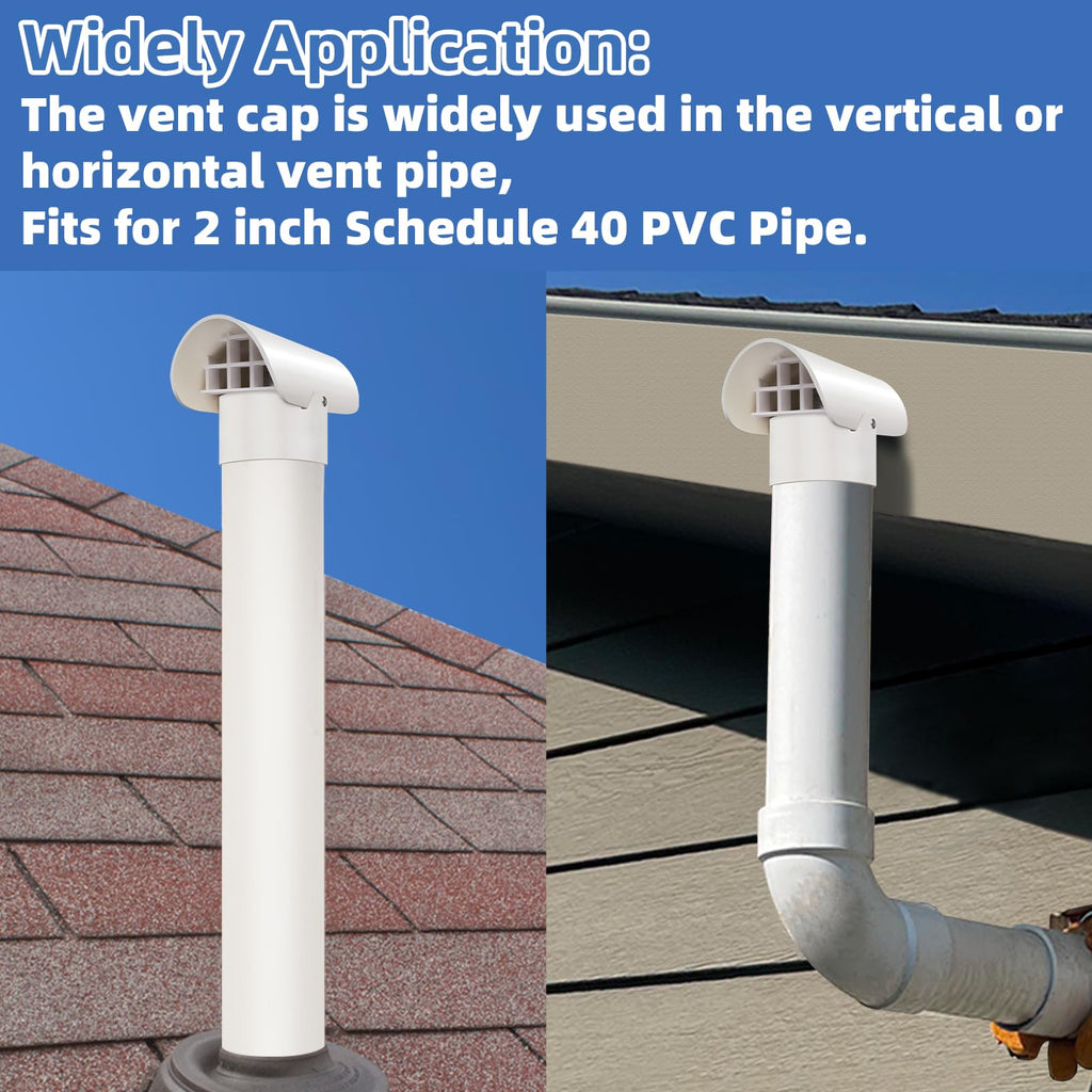 2 Inch Radon Vent Cap for 2" Schedule 40 Radon Fan Pipe/Flue/Roof Vent Pipe