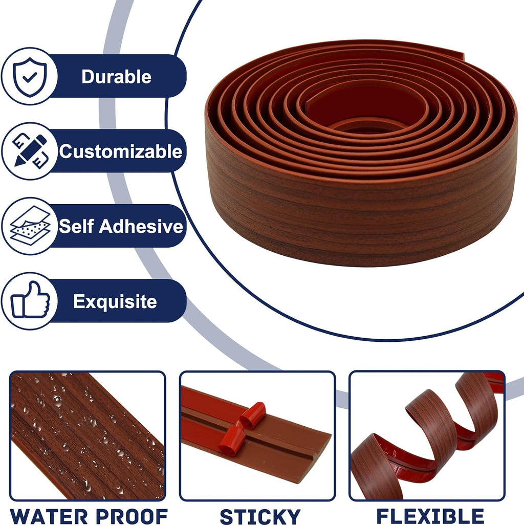 Self Adhesive Floor Transition Strip T Molding 10 ft x 1.97" (L x W) for Wood Tile Doorways Easy Install Gap Cover