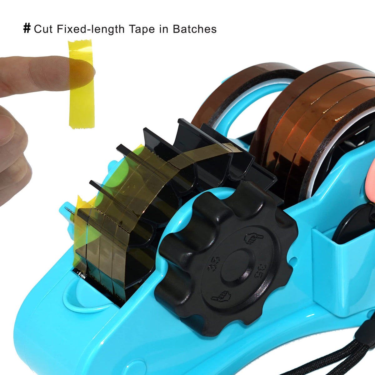 Heat Resistant Tape Dispenser Blue, 1.4'' PreCut