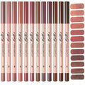 Matte Lip Liner Set,12 Colors Long Lasting Waterproof Nude Lip Liner Pencil Set,Smooth and High Pigmented Natural Lip