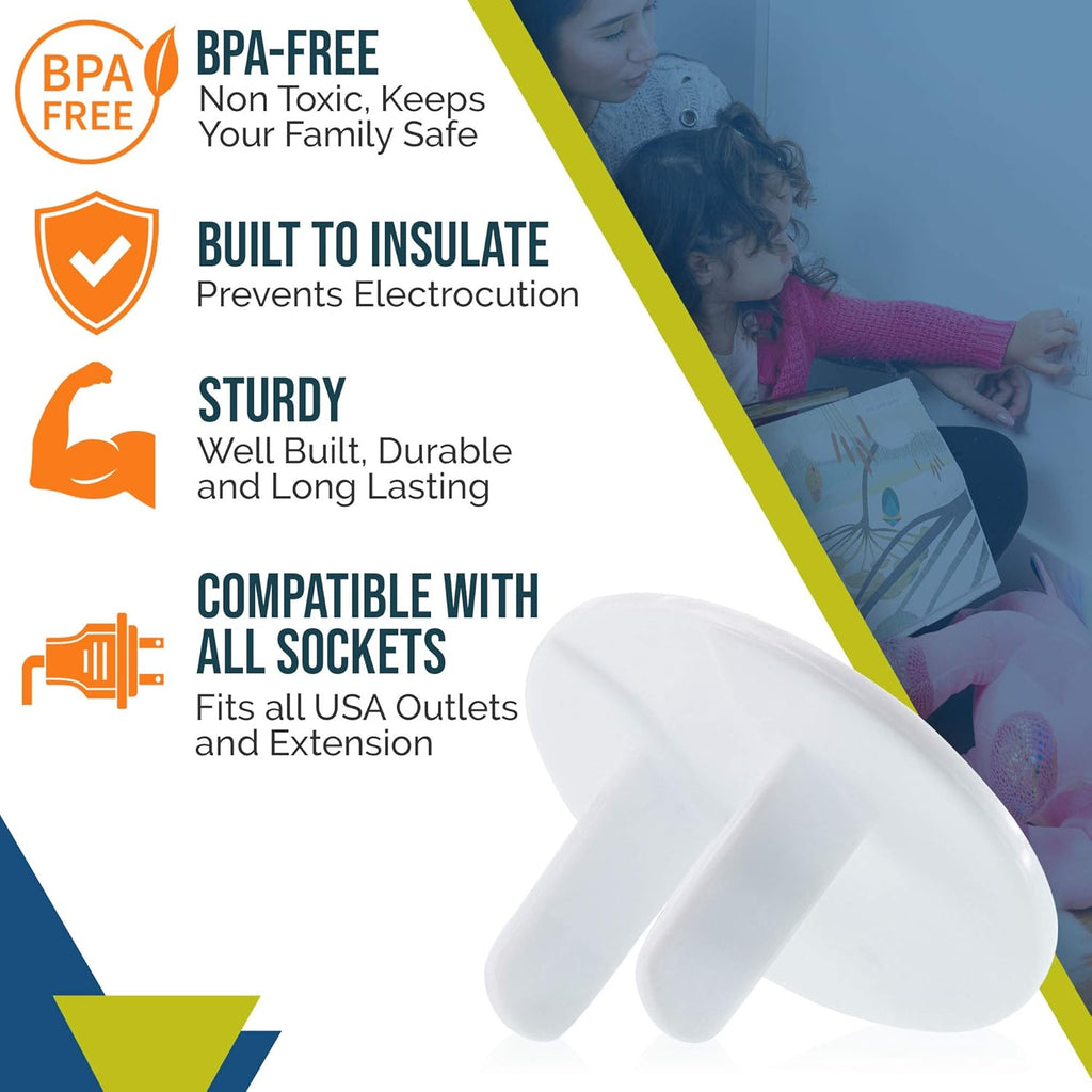 Outlet Covers Baby Proofing (50 Pack) Safe & Secure Electric Plug Protectors | Sturdy Childproof Socket Covers for
