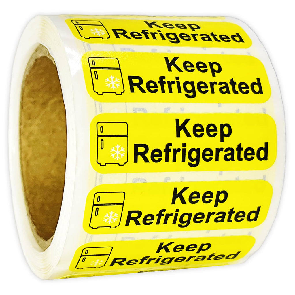 Keep Refrigerated Stickers, Shipping Cold Food Packaging, Warning Labels, and Health clinics, Durable PVC Material