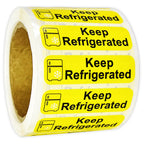 Keep Refrigerated Stickers, Shipping Cold Food Packaging, Warning Labels, and Health clinics, Durable PVC Material