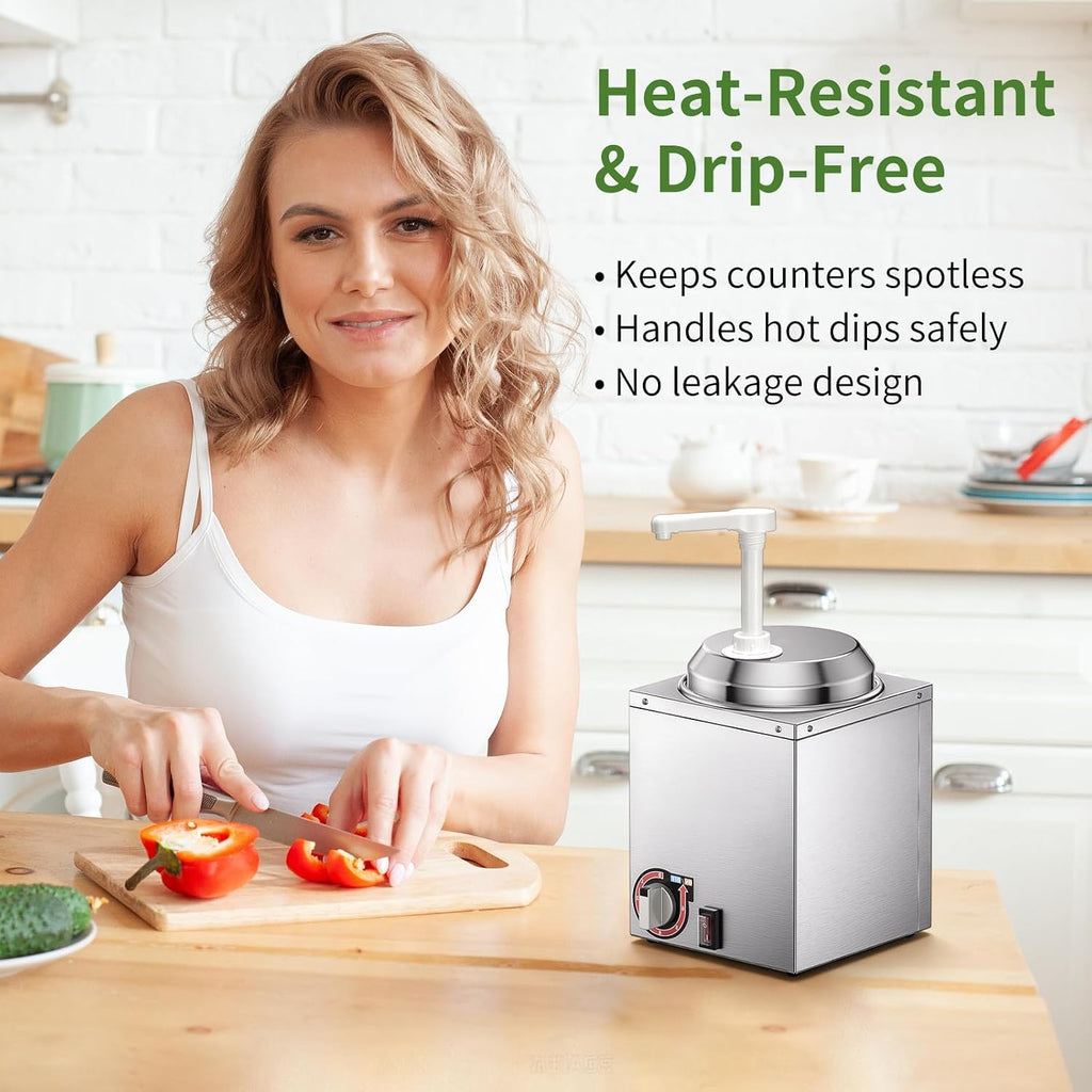 2-Pack Heat-Resistant Sauce Pumps Compatible with 2.6 Qt Warmers