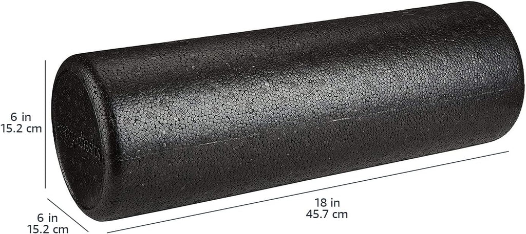 High-Density Foam Roller for Exercise and Recovery, 18 Inches, Black