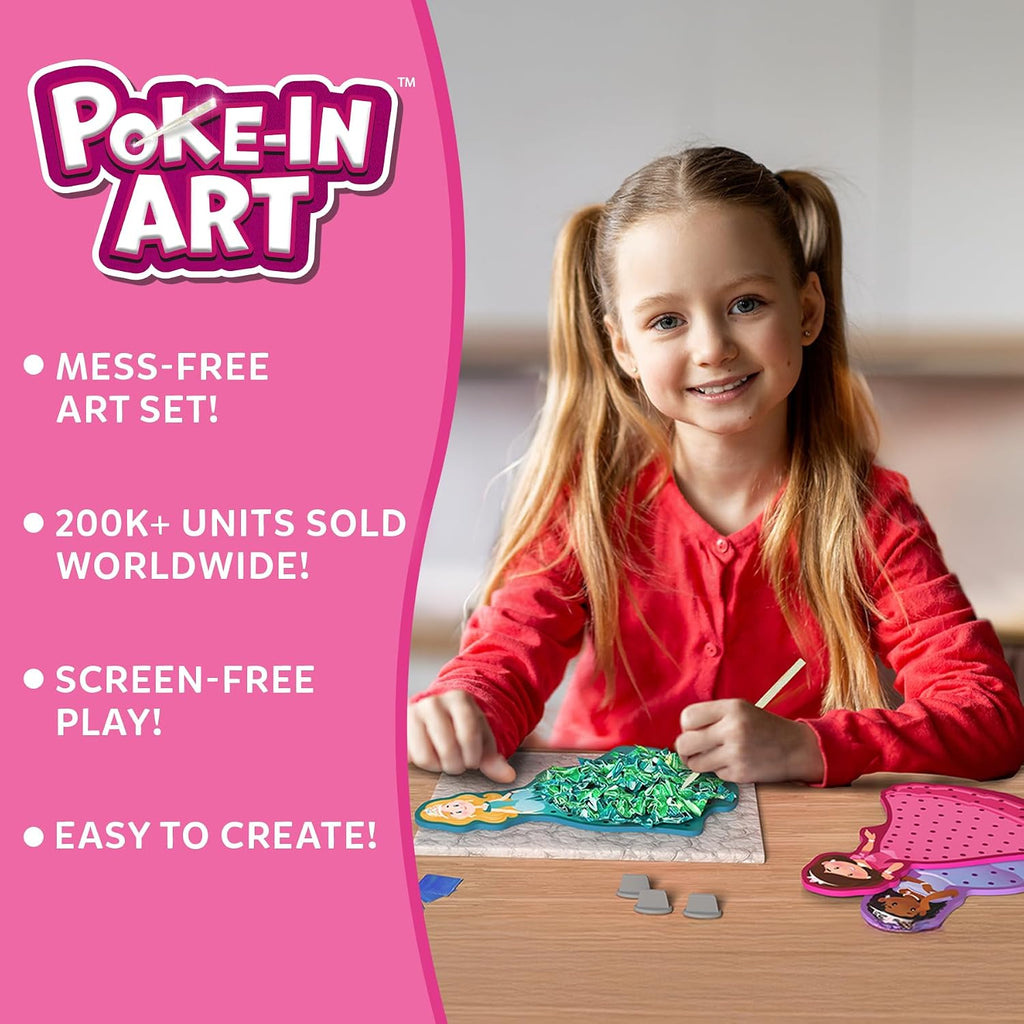 Poke-in Art – Magical Princesses, Wood Craft Kit, Gift for Kids | DIY Mess-Free Fun, Fine Motor Skills, Screen-Free