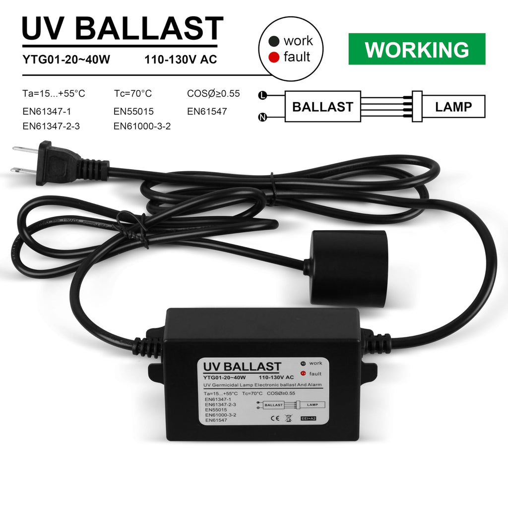 110-130V 20-40W Electronic Ballast for 6/12GPM UV Water Sterilizer